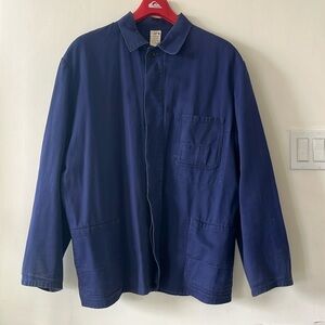 Vintage Men’s Blue Workman’s Jacket French German Bleu Blau Large 52/54 48/48